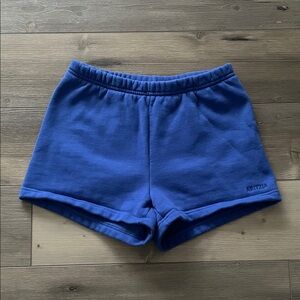 aritzia jazz blue fleece perfect fit shorts - size xs